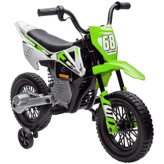 Aiyaplay Moto Eléctrica Para Niños De +3 Años Con Batería 12v Música Verde