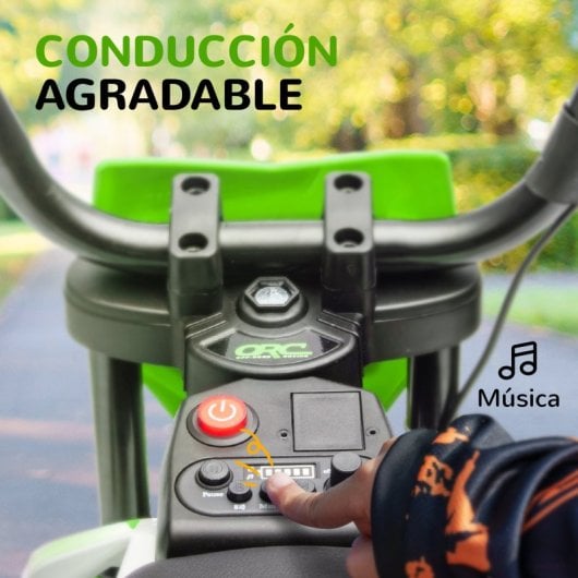 Aiyaplay Moto Eléctrica Para Niños De +3 Años Con Batería 12v Música Verde