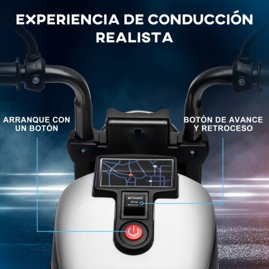 Homcom Moto Eléctrica Para Niños De 18-36 Meses Batería 6v Blanco