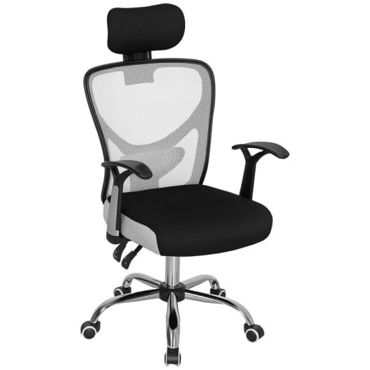 Vinsetto Silla De Oficina Con Altura Ajustable Respaldo Reclinable Gris