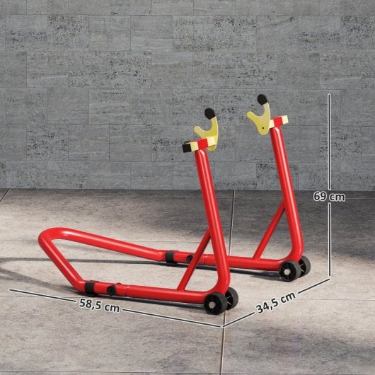 Homcom Caballete Elevador Universal Rueda Trasera Moto De Acero Carga 544 Kg