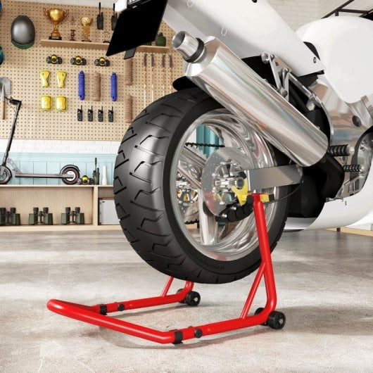 Homcom Caballete Elevador Universal Rueda Trasera Moto De Acero Carga 544 Kg