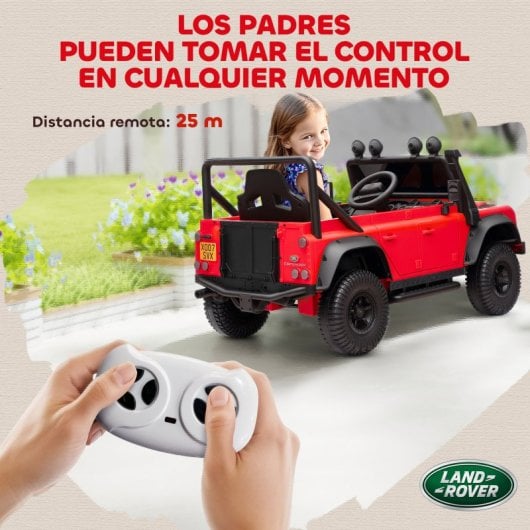 Aiyaplay Coche Eléctrico Para Niños Con Licencia Land Rover 12v Rojo
