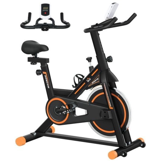 Homcom Bicicleta Estática Resistencia Ajustable Volante Inercia 8kg 103x48x115cm