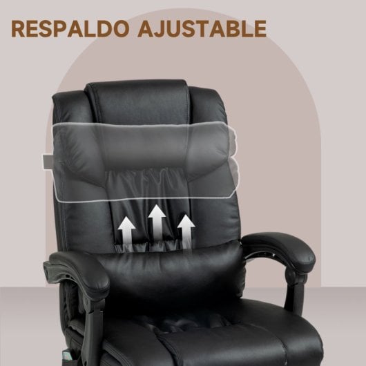 Vinsetto Silla De Oficina Con Masaje De 6 Puntos Con Respaldo Reclinable Negro
