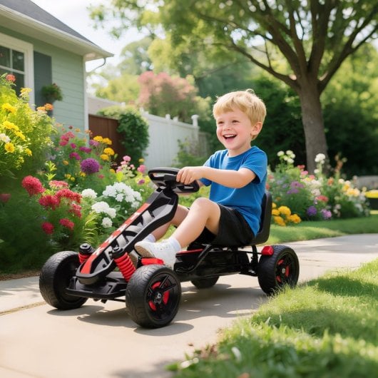 Aiyaplay Kart Pedales Para Niños De +3 Años Con Embrague Automático Rojo
