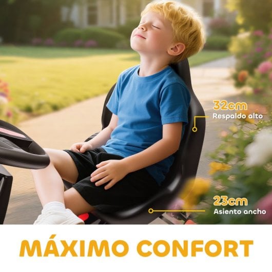 Aiyaplay Kart Pedales Para Niños De +3 Años Con Embrague Automático Rojo