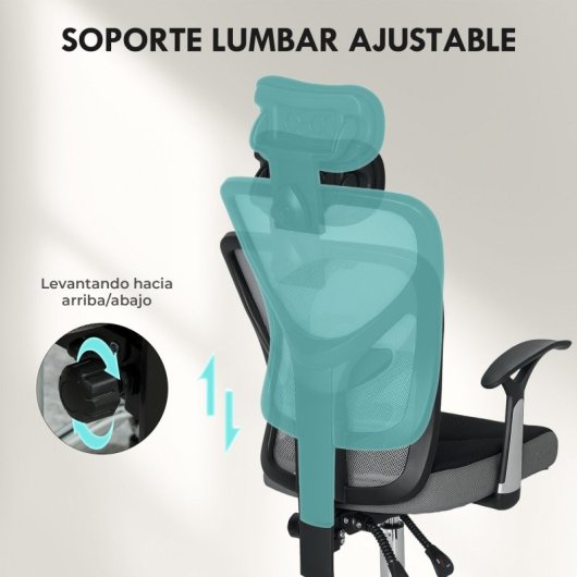 Vinsetto Silla De Oficina Con Altura Ajustable Respaldo Reclinable Gris Oscuro