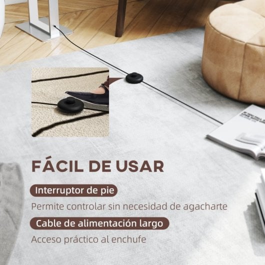 Homcom Lámpara De Pie Moderna 150 Cm Con Pantalla De Tela Luz Nocturna Blanco
