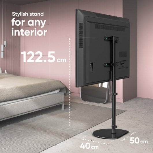 Support TV Onkron de 30 à 60 pouces, support TV universel pour un poids jusqu'à 41 kg, VESA 100 x 100 - 400 x 400 mm, base TV pivotante, noir TS5060-B
