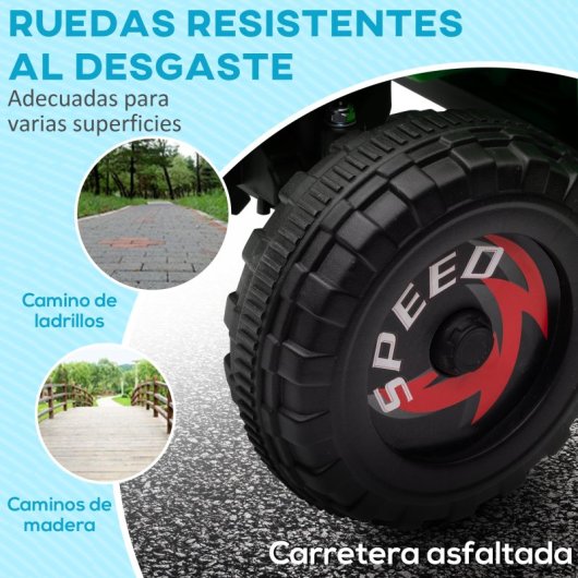 Homcom Quad Eléctrico Para Niños De 18-36 Meses 70x41,5x48,5 Cm Verde