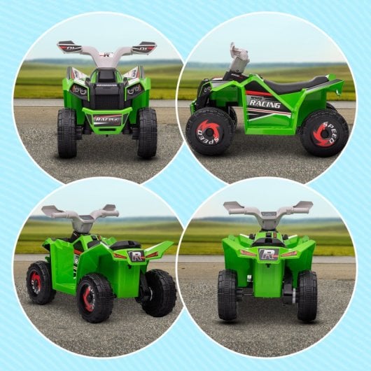 Homcom Quad Eléctrico Para Niños De 18-36 Meses 70x41,5x48,5 Cm Verde