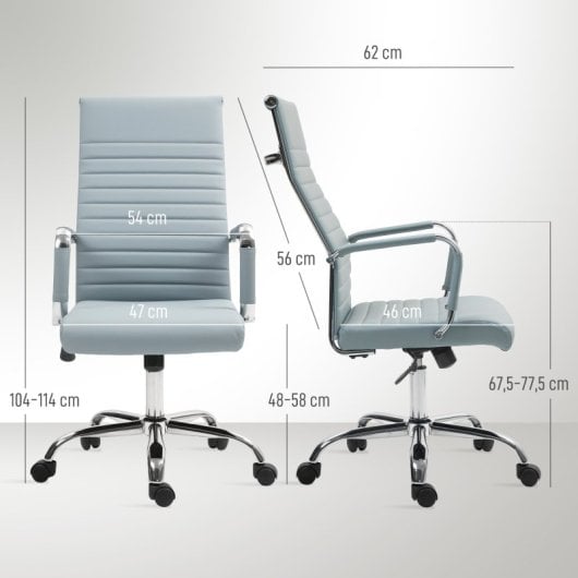 Vinsetto Silla De Escritorio Giratoria Con Respaldo Alto Altura Ajustable Gris