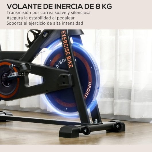 Homcom Bicicleta Estática Con Resistencia Regulable Pantalla Lcd Y Volante Rojo