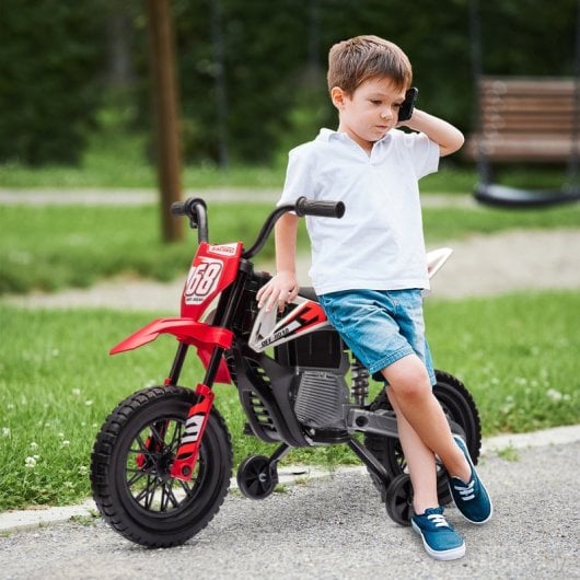 Aiyaplay Moto Eléctrica Para Niños De +3 Años Con Batería 12v Música Rojo
