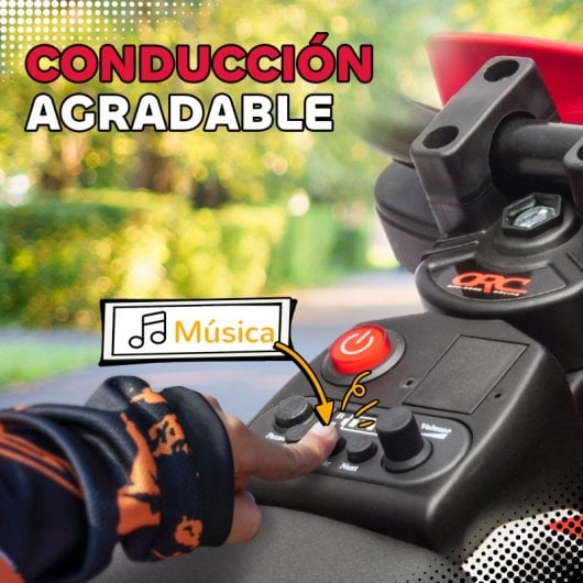 Aiyaplay Moto Eléctrica Para Niños De +3 Años Con Batería 12v Música Rojo