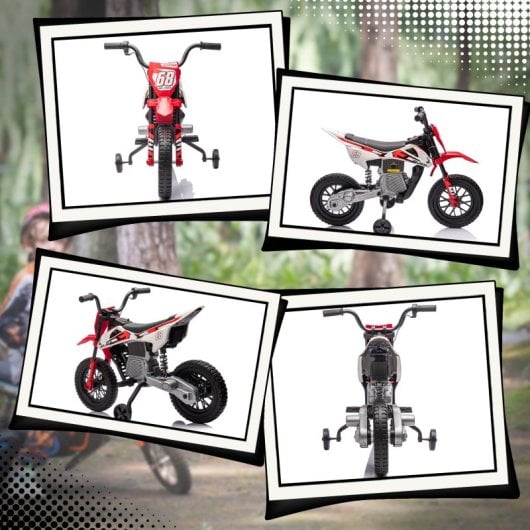 Aiyaplay Moto Eléctrica Para Niños De +3 Años Con Batería 12v Música Rojo
