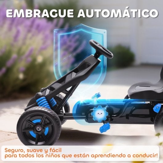 Aiyaplay Kart Pedales Para Niños De +3 Años Con Embrague Automático Azul