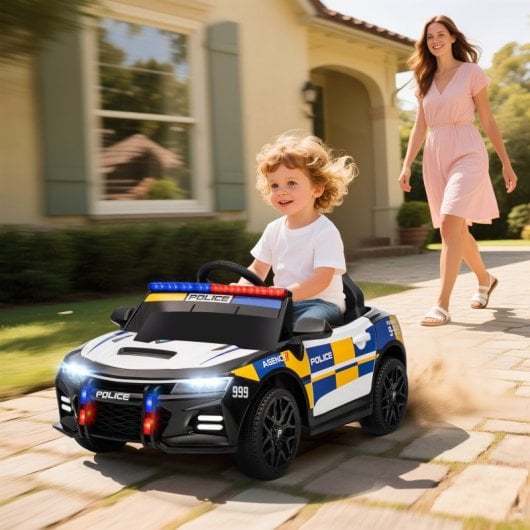 Aiyaplay Coche Eléctrico Para Niños De Policía Con Mando A Distancia Multicolor