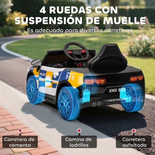 Aiyaplay Coche Eléctrico Para Niños De Policía Con Mando A Distancia Multicolor