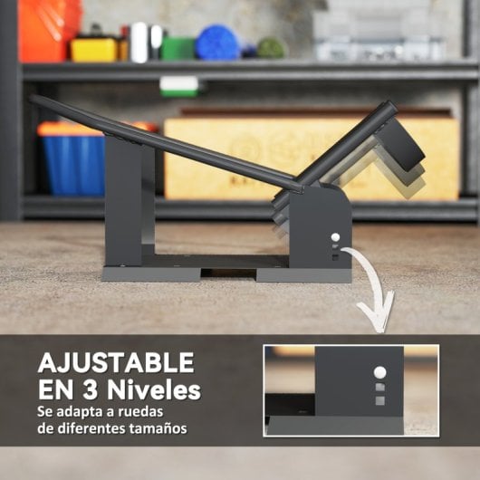 Homcom Caballete De Moto Carga 816,5 Kg Robusta Con Altura Ajustable Negro