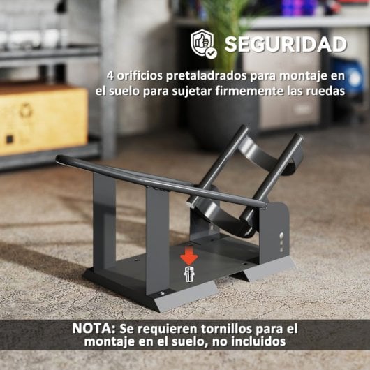Homcom Caballete De Moto Carga 816,5 Kg Robusta Con Altura Ajustable Negro