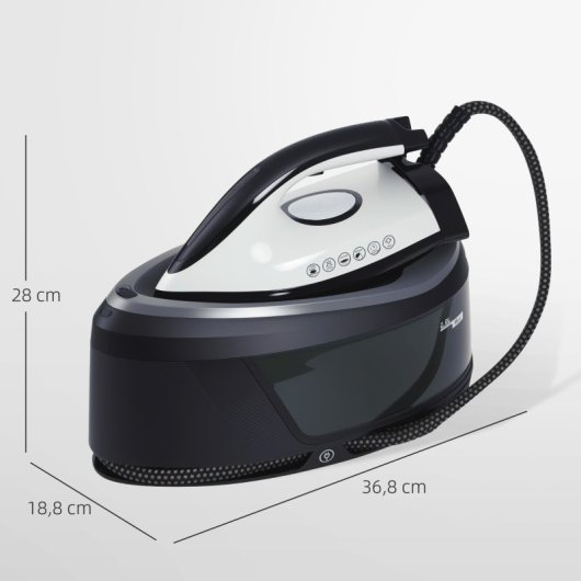 Homcom Centro De Planchado 2800w 100 G/min Función Eco Suela De Cerámica