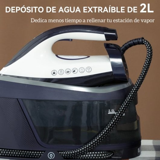 Homcom Centro De Planchado 2800w 100 G/min Función Eco Suela De Cerámica