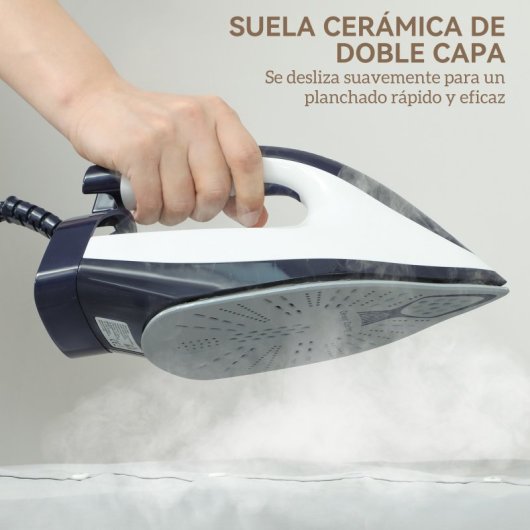 Homcom Centro De Planchado 2800w 100 G/min Función Eco Suela De Cerámica