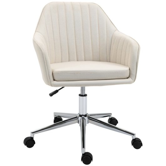 Vinsetto Silla De Oficina Giratoria Con Altura Ajustable Y Reposabrazos Beige