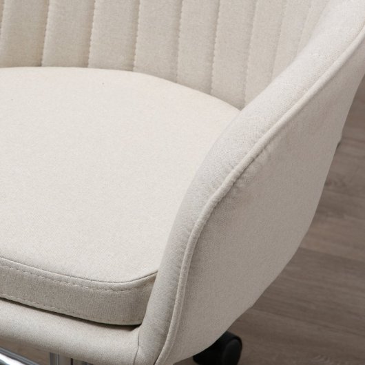 Vinsetto Silla De Oficina Giratoria Con Altura Ajustable Y Reposabrazos Beige