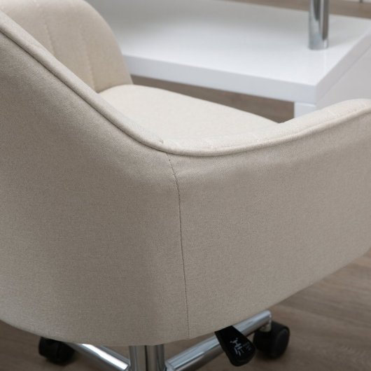 Vinsetto Silla De Oficina Giratoria Con Altura Ajustable Y Reposabrazos Beige