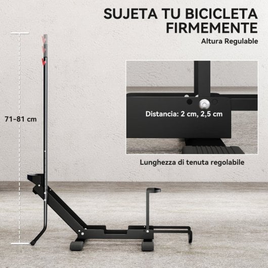 Sportnow Soporte Para Bicicletas De Suelo Plegable Portátil Altura Ajustable