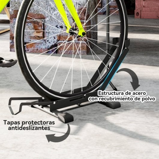 Sportnow Soporte Para Bicicletas De Suelo Plegable Portátil Altura Ajustable