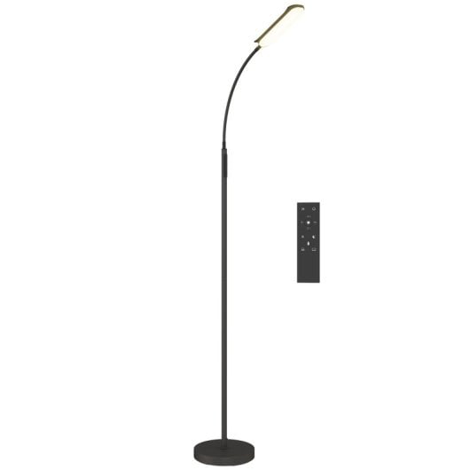 Homcom Lámpara De Pie Led Regulable Con Control Remoto Y Táctil Negro