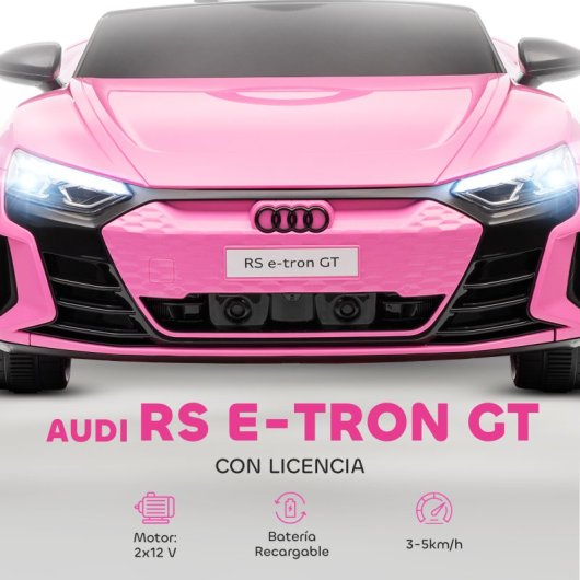 Homcom Coche Eléctrico Para Niños +3 Años Audi Rs E-tron Gt 103x58x41 Cm Rosa