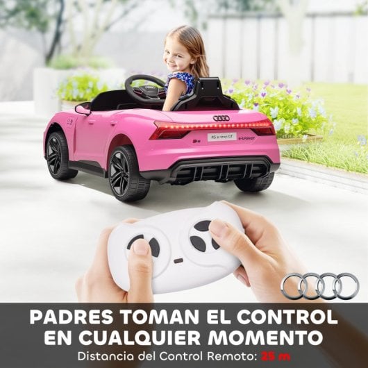 Homcom Coche Eléctrico Para Niños +3 Años Audi Rs E-tron Gt 103x58x41 Cm Rosa