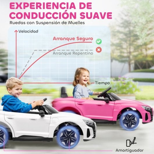Homcom Coche Eléctrico Para Niños +3 Años Audi Rs E-tron Gt 103x58x41 Cm Rosa