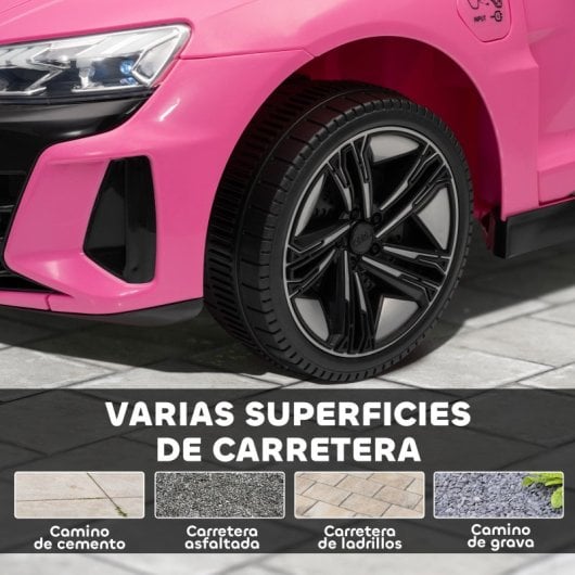 Homcom Coche Eléctrico Para Niños +3 Años Audi Rs E-tron Gt 103x58x41 Cm Rosa