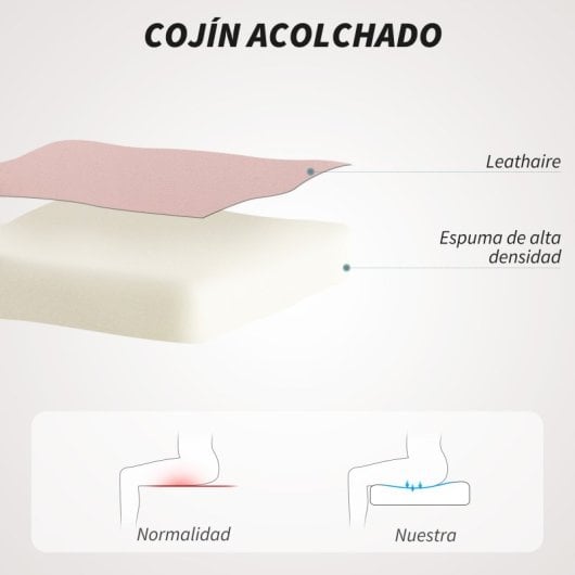 Homcom Silla De Oficina Giratoria Con Altura Ajustable Respaldo Curvado Rosa