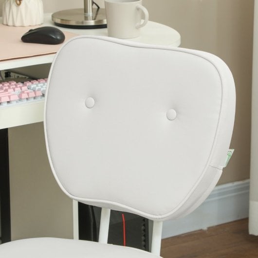 Vinsetto Silla De Escritorio Tapizada En Pu Sin Brazos 46x59x82-92 Cm Blanco