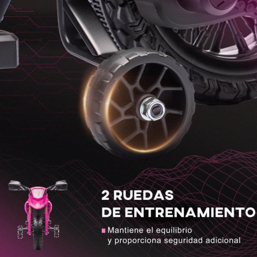Aiyaplay Moto Eléctrica Para Niños De +3 Años Carga 30 Kg Rosa