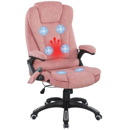Vinsetto Silla De Masaje Reclinable Con 6 Puntos De Masaje 68x72x110-120cm Rosa