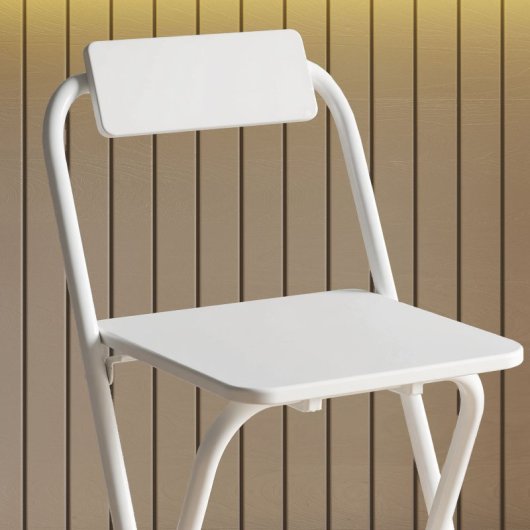 Homcom Juego De 2 Taburetes De Bar Plegables Con Respaldo Blanco