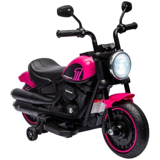 Homcom Moto Eléctrica Para Niños De 18-36 Meses Batería 6v Rosa