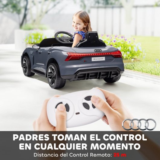 Homcom Coche Eléctrico Para Niños +3 Años Audi Rs E-tron Gt 103x58x41 Cm Gris