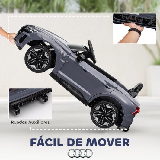 Homcom Coche Eléctrico Para Niños +3 Años Audi Rs E-tron Gt 103x58x41 Cm Gris