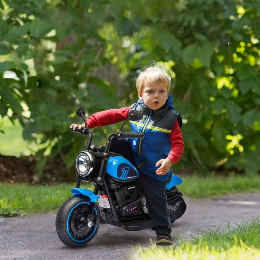 Homcom Moto Eléctrica Para Niños De 18-36 Meses Batería 6v Azul