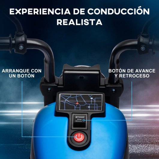 Homcom Moto Eléctrica Para Niños De 18-36 Meses Batería 6v Azul