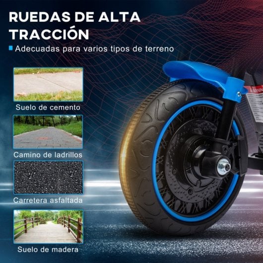 Homcom Moto Eléctrica Para Niños De 18-36 Meses Batería 6v Azul